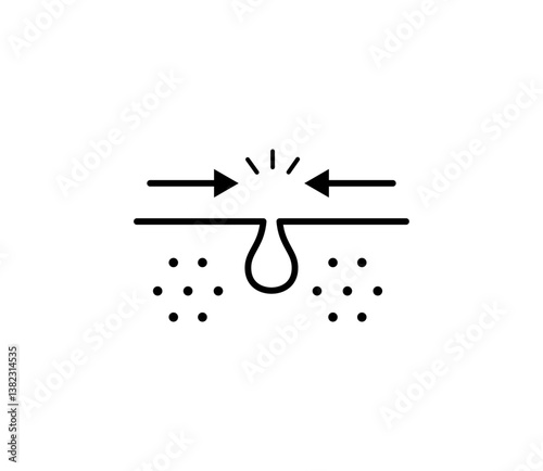 毛穴を引き締めるアイコンイラスト　ベクター
