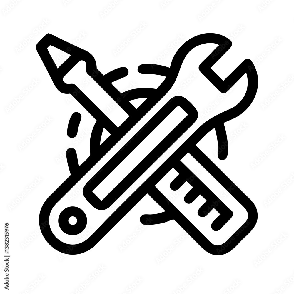 Tools icon representing repair and maintenance equipment Tools icon representing repair and maintenance equipment