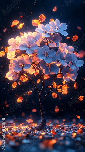 Stunning 4K Floral Wallpaper Mobile Wallpaper of Glowing Flowers