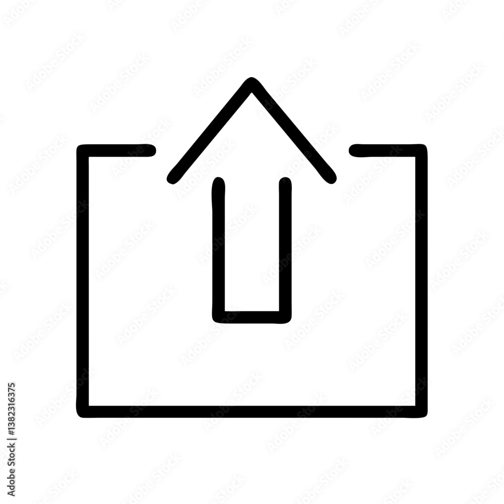 Arrow up icon on white background for user interface Arrow up icon on white background for user interface