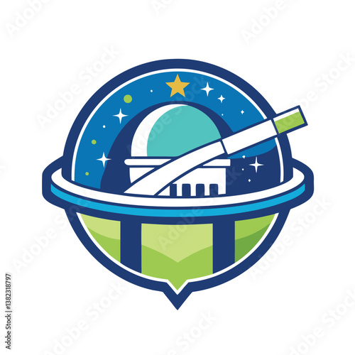 observatory logo vector design illustration