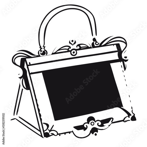 A delicate-continuous-line-drawing-of-a-vintage 