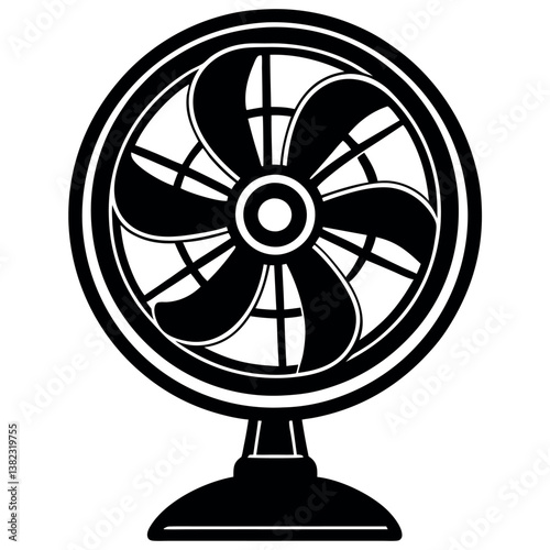 A electric-fan-silhouette-illustration 