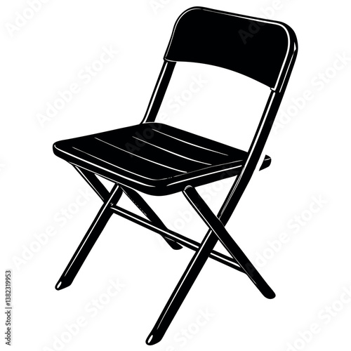 A foldable-chair-silhouette-illustration 