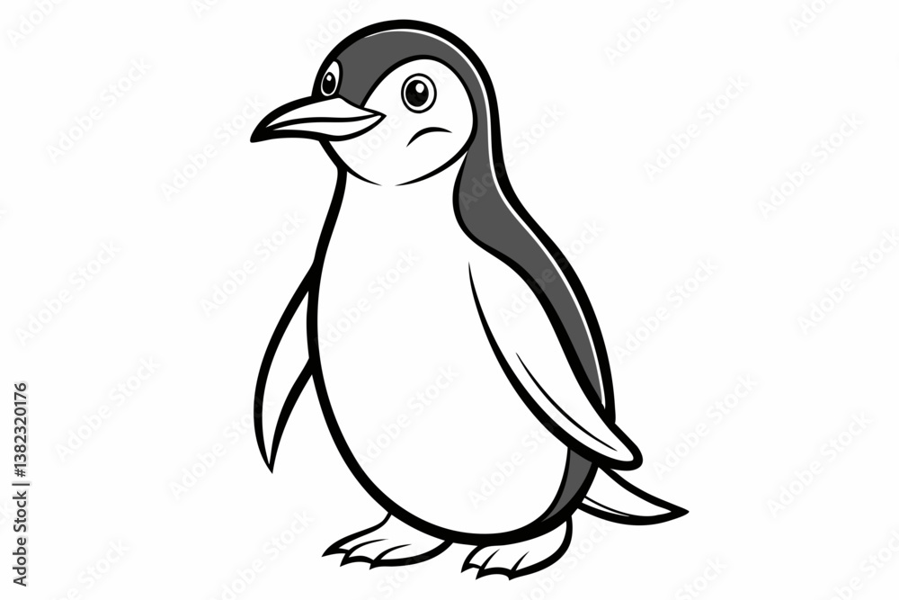 Fototapeta premium coloring page line artthe penguin black vector