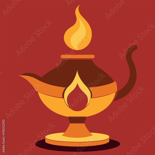 A stylized-illustration-of-a-traditional-oil-lamp 