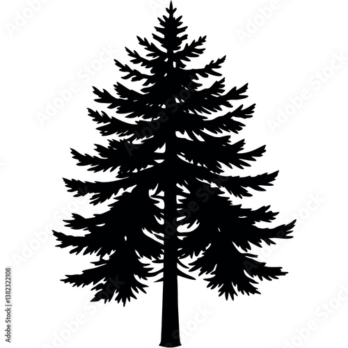 A tall-and-majestic pine-tree-silhouette 