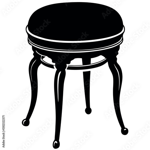 A vanity-stool-silhouette-illustration 