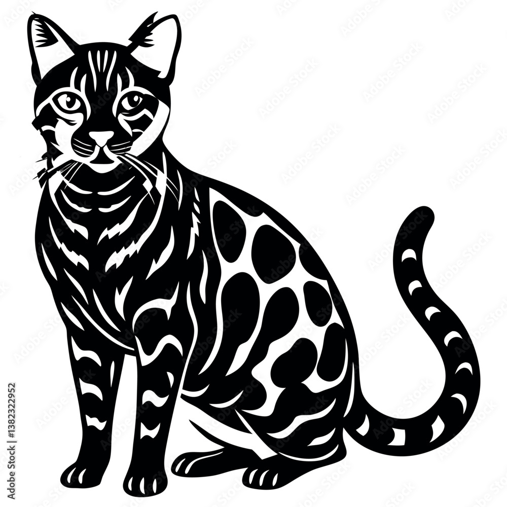Fototapeta premium Bengal-cat-domestic-animal 