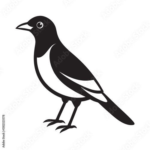 Bali myna silhouettes on white background