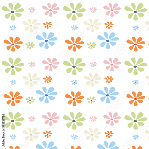 Wallpaper Mural Seamless floral pattern, cute libertise ditsy print, abstract floral ornament. Delicate botanical textile fashion design: small hand drawn flowers. Vector illustration. Torontodigital.ca