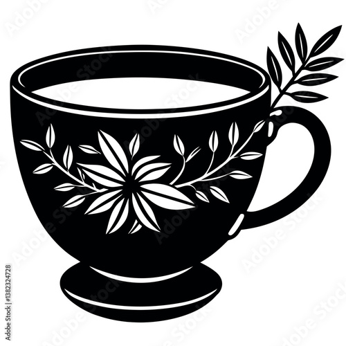 cup-of-herbal-tea-silhouette-on-white-background 