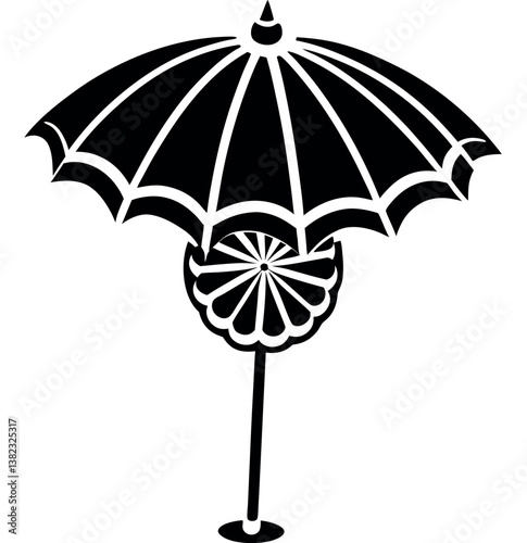 fancy-drink-umbrella-silhouette-on-white-background
