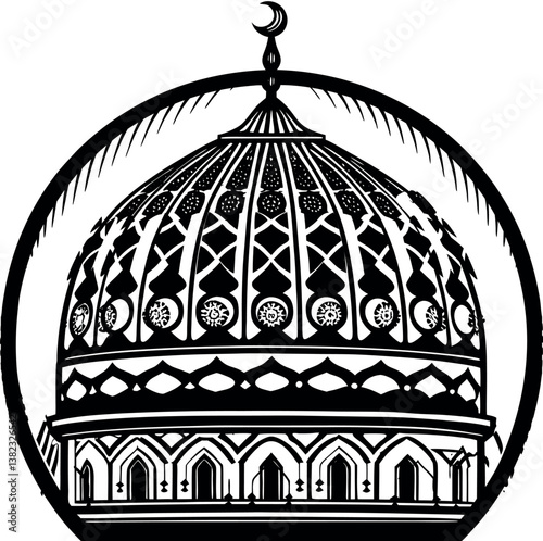 islamic-dome--white-background. 
