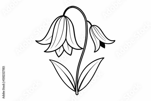 coloring page line art the bluebell black vector