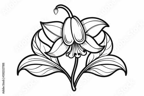 coloring page line art the bluebell black vector