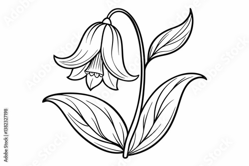 coloring page line art the bluebell black vector