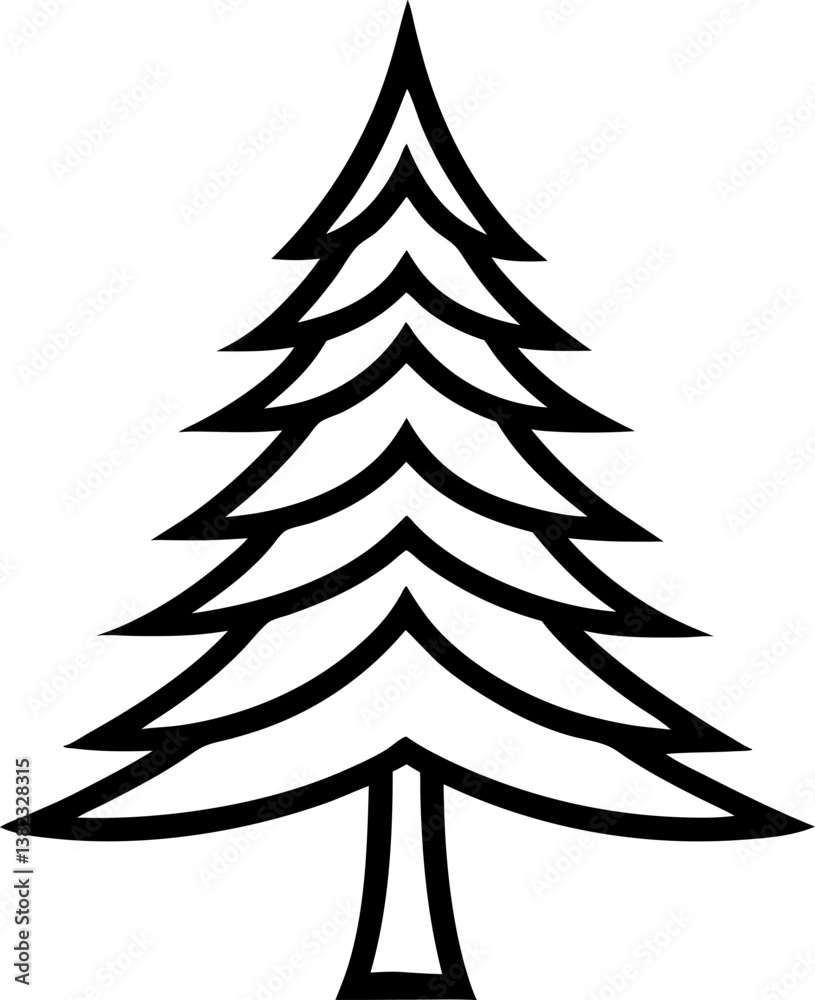 Obraz premium christmas tree vector illustration