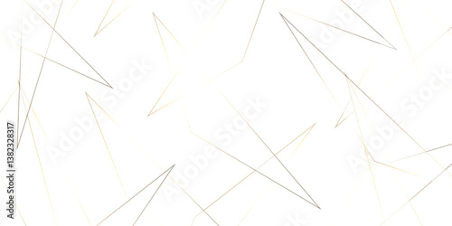 Abstract background with liens and triangles shape on white background. White and golden geometric overlapping rectangle pattern Geometric background soft shadows as patten ..White polygon textured .