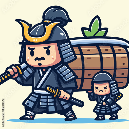 japanese soldier cartoon vector illustration