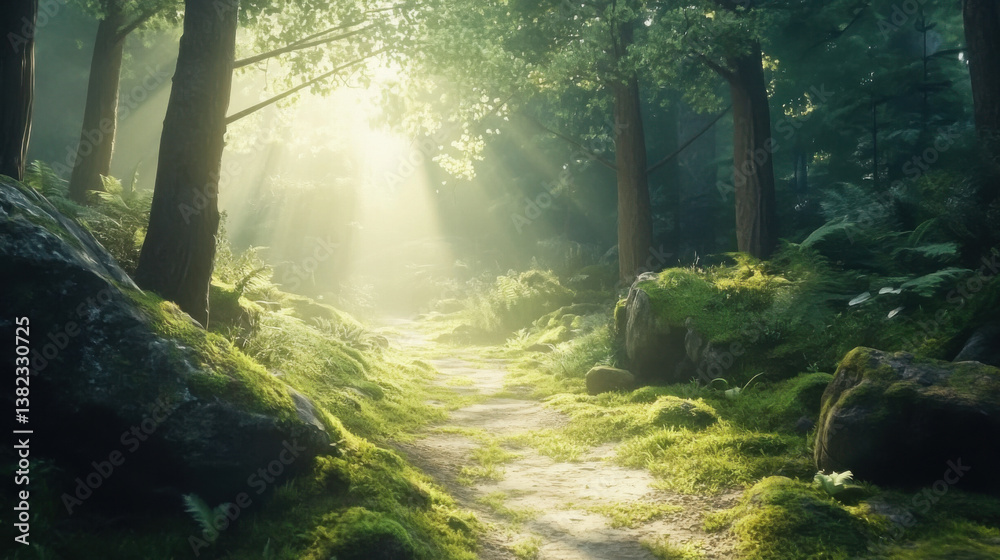 Fototapeta premium Digital art forest serenity