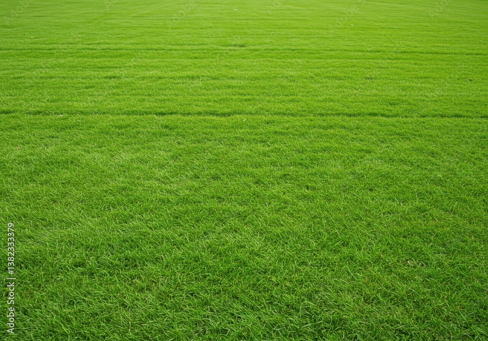 A vibrant green field of grass stretching out into the distance under bright daylight conditions A vibrant green field of grass stretching out into the distance under bright daylight conditions