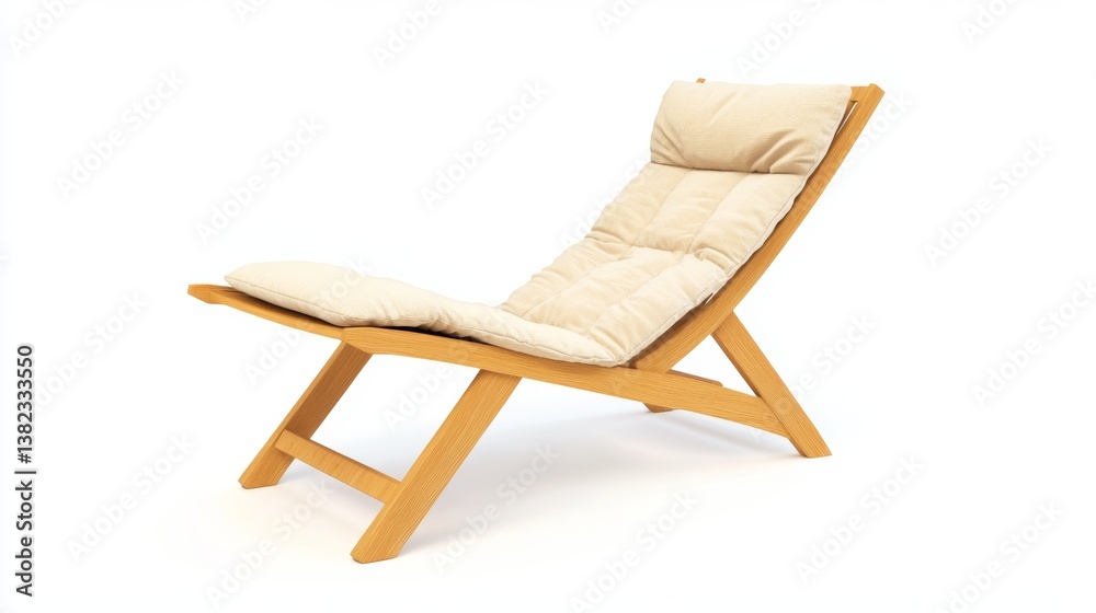 Relaxing chair in modern design with comfortable cushions perfect for outdoor lounging during sunny days, isolated on white background Relaxing chair in modern design with comfortable cushions perfect for outdoor lounging during sunny days, isolated on white background