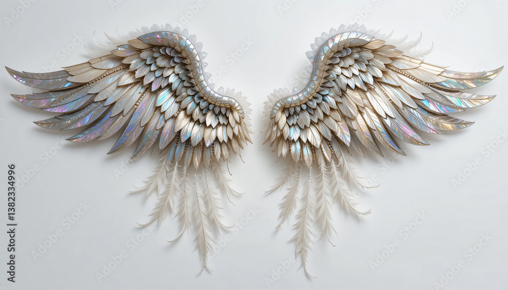 Obraz premium angel wing on white background