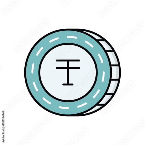 Tenge  icon isolated on a white background. Vector illustration.