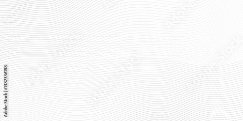 Abstract white and gray line dynamic creative smooth beautiful space digital composite sound and wave bland line. frequency flow business stripe gradient white vector technology template background.