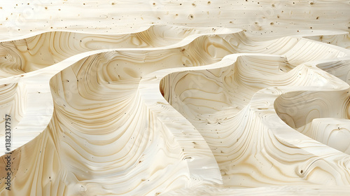 Obraz na płótnie Abstract wave-like patterns in light-colored material create a serene landscape effect. w salonie