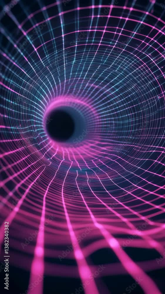 abstract neon tunnel background with lines