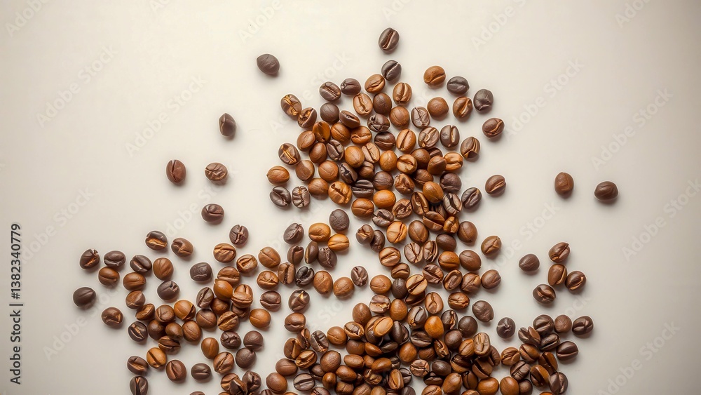 A close-up of coffee beans chaotically scattered over the surface. The deep brown colour and texture highlight their freshness and aroma. The perfect backdrop for culinary and coffee concepts. A close-up of coffee beans chaotically scattered over the surface. The deep brown colour and texture highlight their freshness and aroma. The perfect backdrop for culinary and coffee concepts.