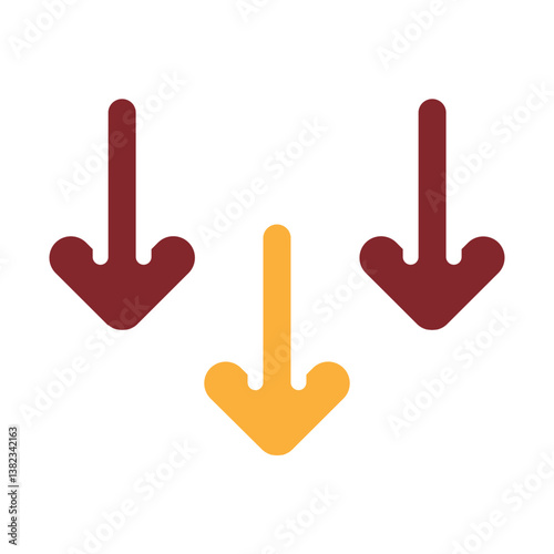 Downward Movement Vector Glyph Two Colors Icon Design