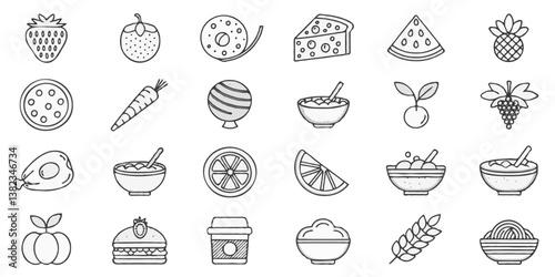 set of different kinds of vegetables
