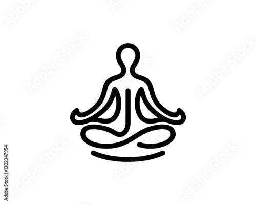 Yoga logo design icon symbol vector illustration. International yoga day.  meditation, relaxation, and healthy lifestyle.