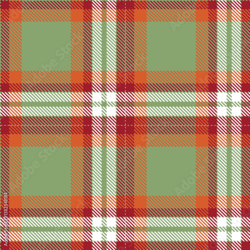 Elegant Vivid sage & Neon rouge Seamless Tartan Fabric Design