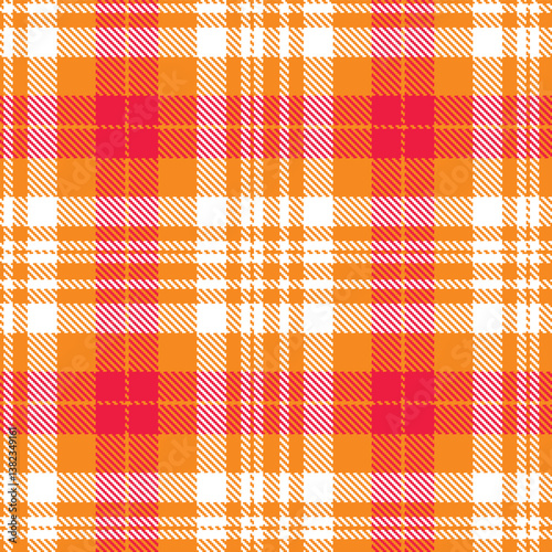 Highland tangerine Tartan patterns fabric texture. Elegant Smoky white Seamless Tartan