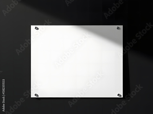 Square Display: A blank display fixed to the wall for adding text.