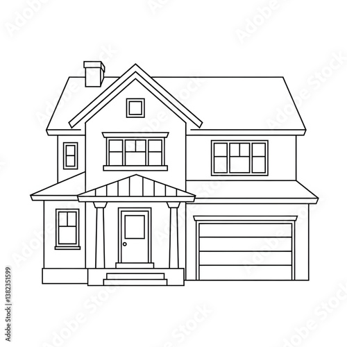 vector drawing of house