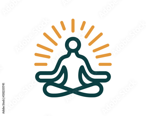 Yoga logo design icon symbol vector illustration. International yoga day.  meditation, relaxation, and healthy lifestyle.
