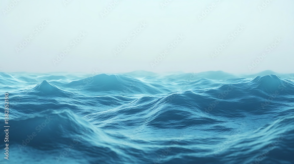 Fototapeta premium Serene Blue Ocean Waves Rolling Gently