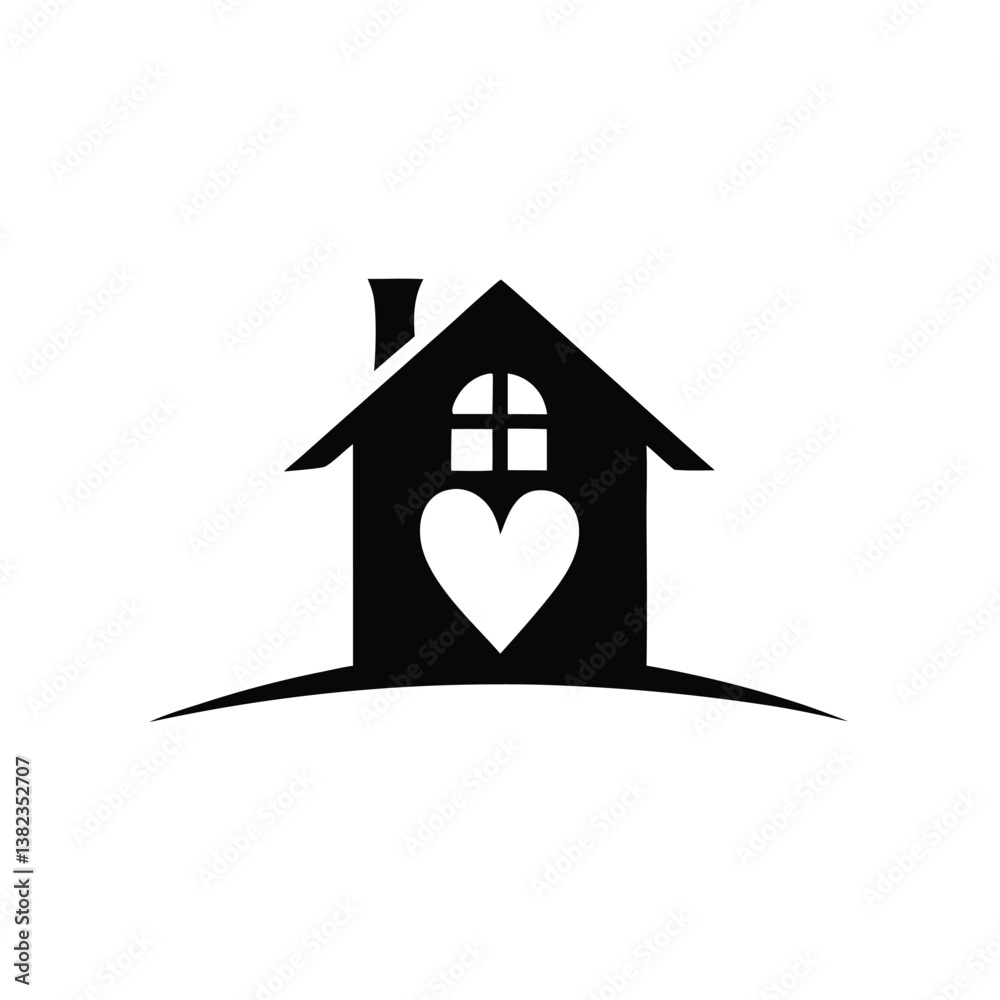 best home and heart logo illustration on white background best home and heart logo illustration on white background