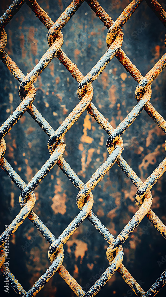 Rusty Chain Link Fence Texture Against Dark Background Rusty Chain Link Fence Texture Against Dark Background