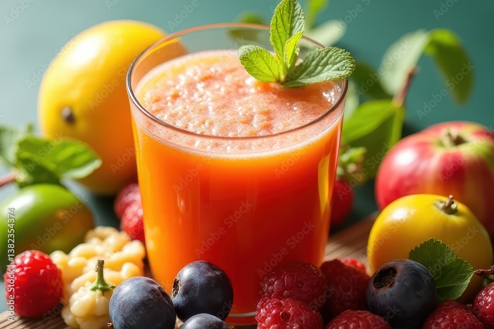 Blended Juice Bowl with Fruits and Vegetables Blended Juice Bowl with Fruits and Vegetables