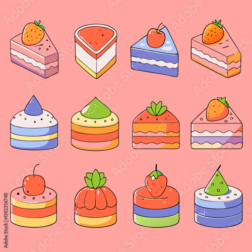 seamless pattern with cakes