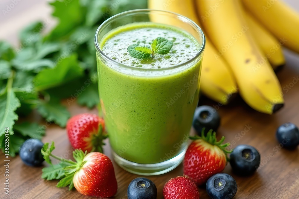 Fruity Banana-Kale Smoothie with Healthy Nutrients Fruity Banana-Kale Smoothie with Healthy Nutrients