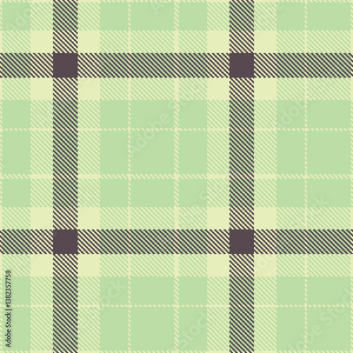 Pale cream and Fire light grey green Seamless Tartan Fabric Design