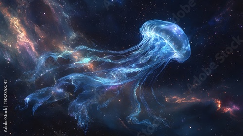 Abstract cosmic space background with stars and nebula