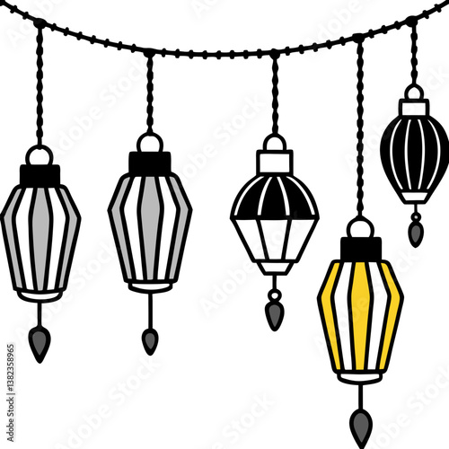 vector illustration of a lantern